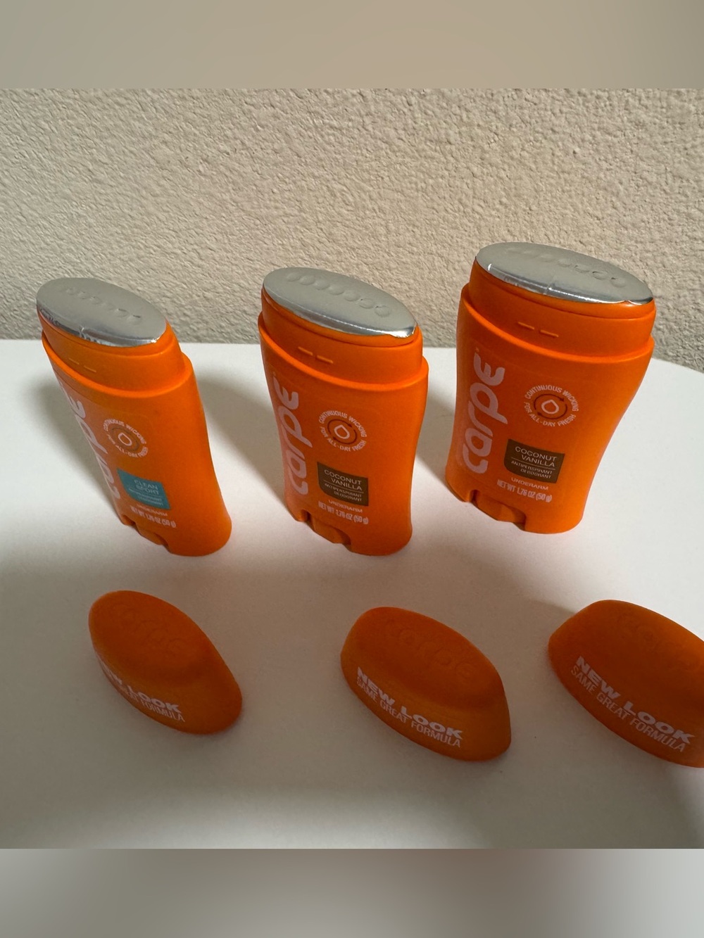 Carpe Coconut Vanilla and Clean Sport Antiperspirant Deodorant - lot of 3 - Picture 3 of 3